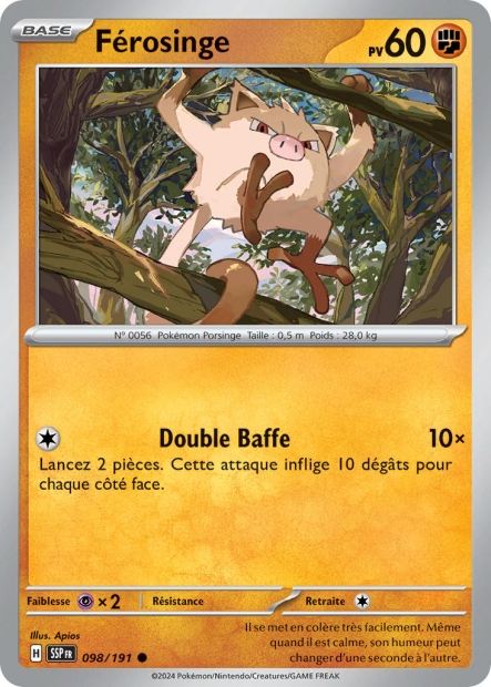 Carte Pokémon Férosinge 098/191 SSP Étincelles Déferlantes EV08 Neuf FR LorenZone