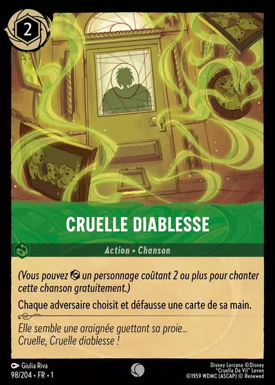 Carte Lorcana - Disney Cruelle Diablesse 098/204 Chapitre 01 Premier Chapitre FC Neuf FR LorenZone