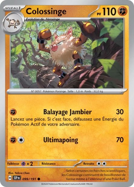 Carte Pokémon Colossinge 099/191 SSP Étincelles Déferlantes EV08 Neuf FR LorenZone