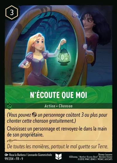 Carte Lorcana - Disney N'écoute que Moi 099/204 Chapitre 09 Fabuleux FAB Neuf FR LorenZone