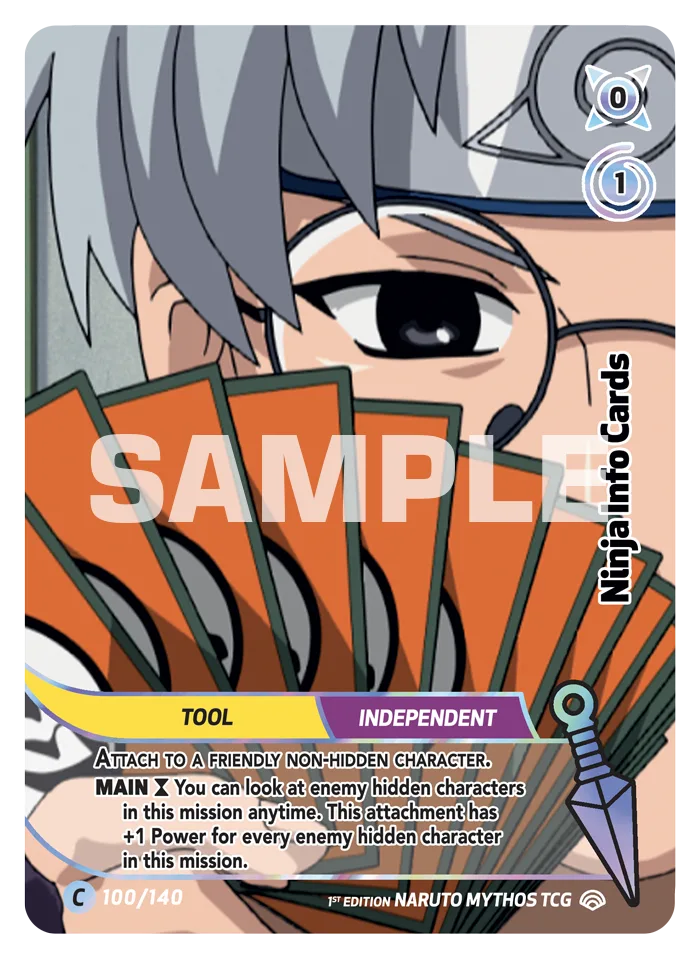 Carte Naruto Mythos Ninja Info Cards 100/140 Common Holo Shinobi Shiren 2ème Chapitre Neuf EN LorenZone