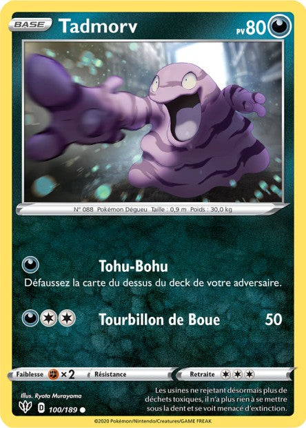Carte Pokémon Tadmorv 100/189 SWSH3 Ténèbres Embrasées EB03 Neuf FR LorenZone