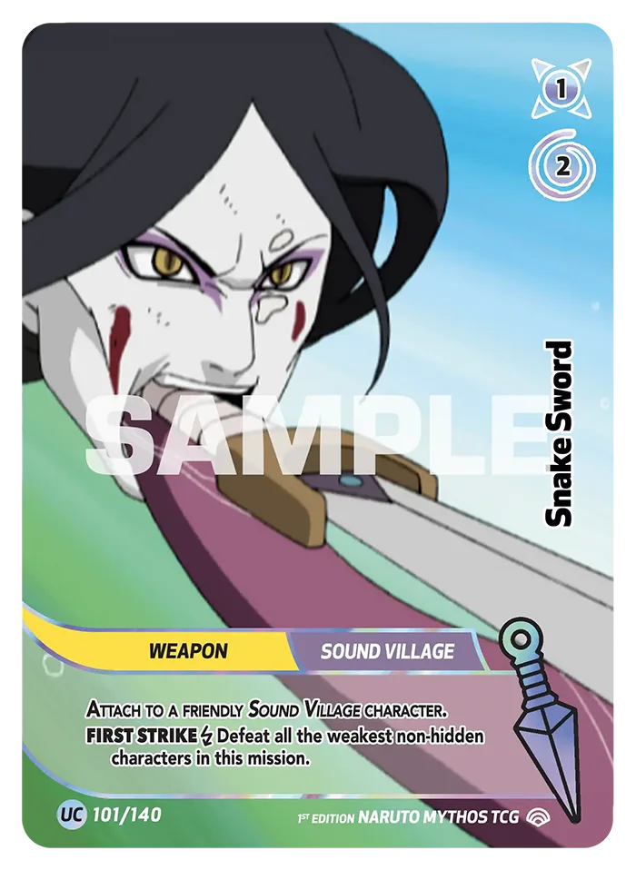 Carte Naruto Mythos Snake Sword 101/140 Uncommon Holo Shinobi Shiren 2ème Chapitre Neuf EN LorenZone