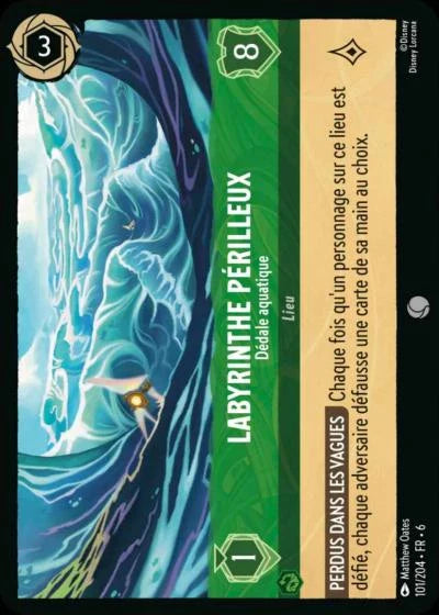 Carte Lorcana - Disney Labyrinthe Périlleux, Dédale aquatique 101/204 Commune  Chapitre 06 La Mer Azurite AZS Neuf FR LorenZone