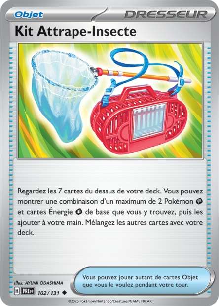 Carte Pokémon Kit Attrape-Insecte 102/131 Evolutions Prismatiques PRE EV8_5 Neuf FR LorenZone
