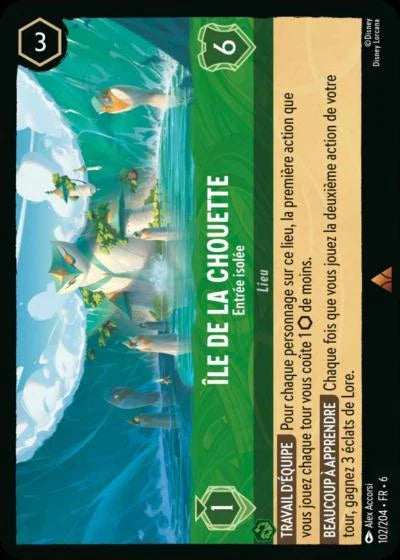 Carte Lorcana - Disney Île de la choeutte, Entrée isolée 102/204 Rare  Chapitre 06 La Mer Azurite AZS Neuf FR LorenZone