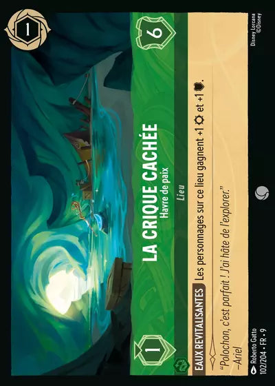 Carte Lorcana - Disney La crique cachée, Havre de paix 102/204 Chapitre 09 Fabuleux FAB Neuf FR LorenZone