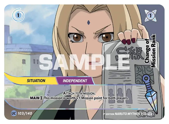 Carte Naruto Mythos Change of Mission Rank 103/140 Uncommon Holo Shinobi Shiren 2ème Chapitre Neuf EN LorenZone