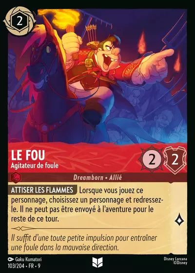 Carte Lorcana - Disney Le Fou, Agitateur de foule 103/204 Chapitre 09 Fabuleux FAB Neuf FR LorenZone