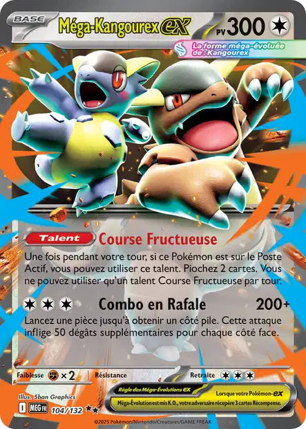 Carte Pokémon Méga-Kangourex EX 104/132 MEG Méga-Évolution ME01 Neuf FR LorenZone