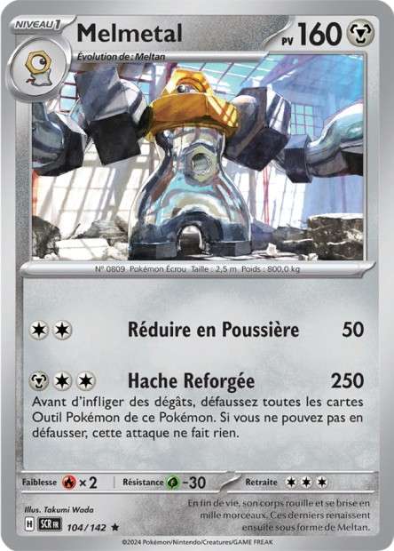 Carte Pokémon Melmetal 104/142 SCR Couronne Stellaire EV07 Neuf FR LorenZone