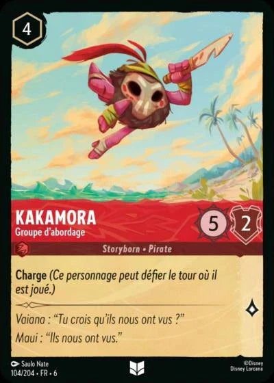 Carte Lorcana - Disney Kakamora, Groupe d'abordage 104/204 Peu Commune  Chapitre 06 La Mer Azurite AZS Neuf FR LorenZone