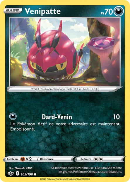 Carte Pokémon Venipatte 105/198 CRE EB06 LorenZone