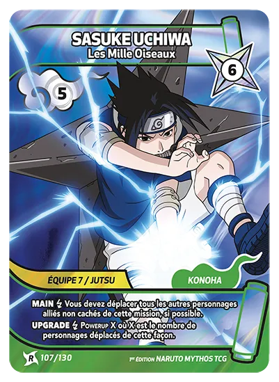 Carte Naruto Mythos SASUKE UCHIWA – Les Mille Oiseaux 107/130 R 1er Chapitre Neuf FR LorenZone