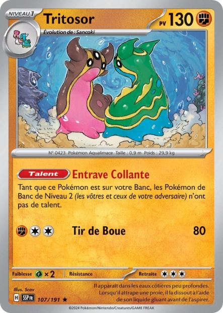 Carte Pokémon Tritosor 107/191 SSP Étincelles Déferlantes EV08 Neuf FR LorenZone
