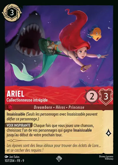 Carte Lorcana - Disney Ariel, Collectionneuse intrépide 107/204 Chapitre 09 Fabuleux FAB Neuf FR LorenZone