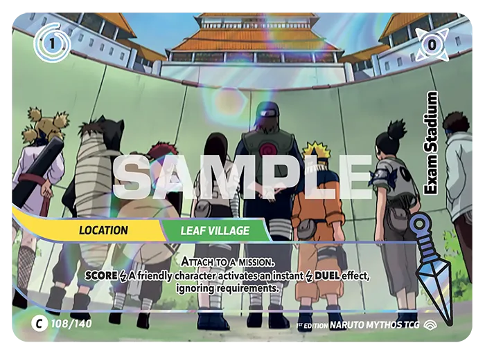 Carte Naruto Mythos Exam Stadium 108/140 Common Holo Shinobi Shiren 2ème Chapitre Neuf EN LorenZone