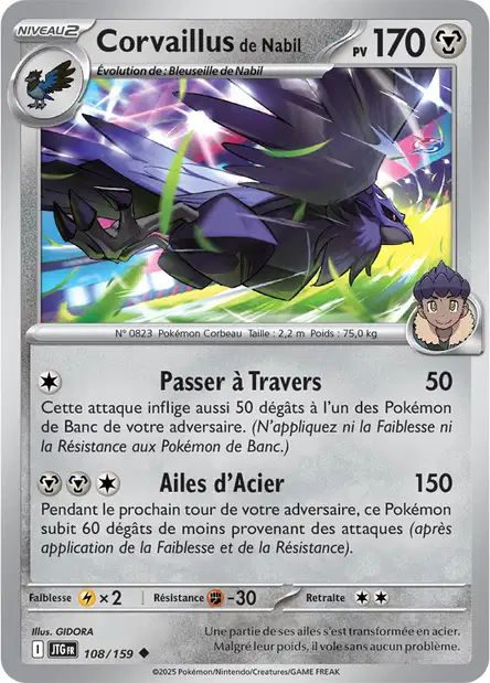 Carte Pokémon Corvaillus de Nabil 108/159 JTG Aventures Ensemble EV09 Neuf FR LorenZone