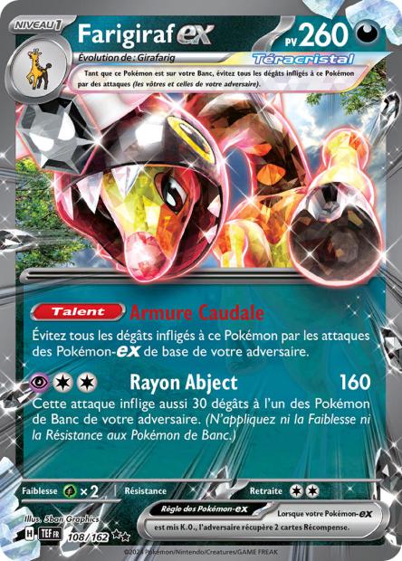 Carte Pokémon Farigiraf EX 108/162 TEF Forces Temporelles EV05 Neuf FR LorenZone