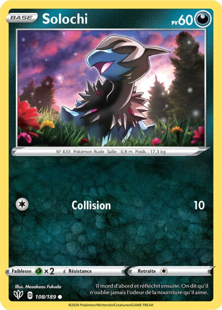 Carte Pokémon Solochi 108/189 SWSH3 Ténèbres Embrasées EB03 Neuf FR LorenZone