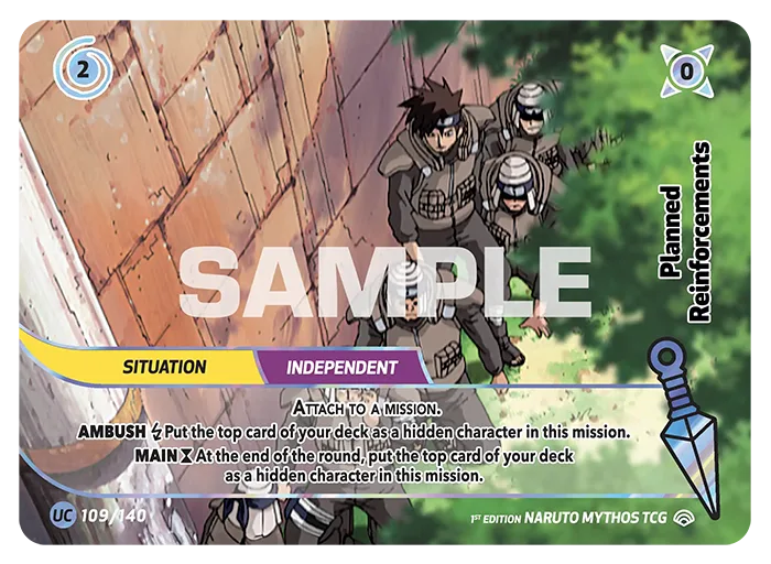 Carte Naruto Mythos Planned Reinforcements 109/140 Uncommon Holo Shinobi Shiren 2ème Chapitre Neuf EN LorenZone
