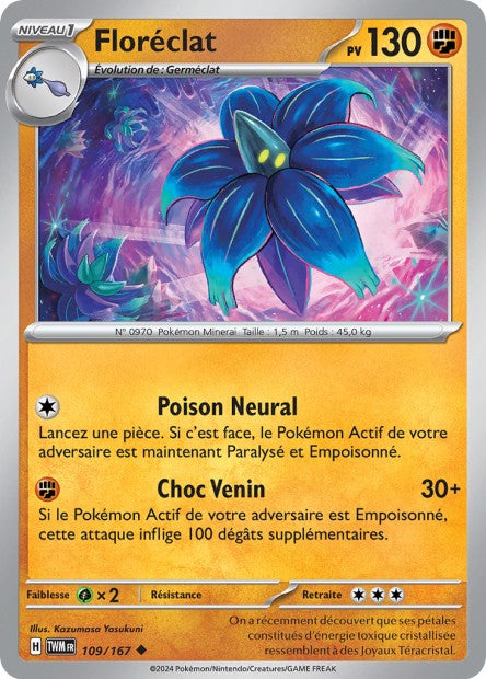 Carte Pokémon Floréclat 109/167 TWM Mascarade Crépusculaire EV06 Neuf FR LorenZone