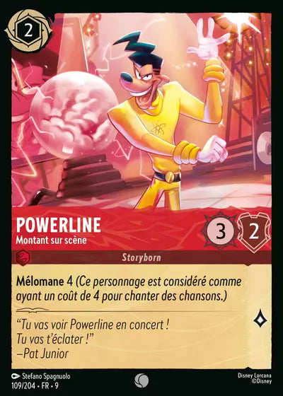 Carte Lorcana - Disney Powerline, Montant sur scène 109/204 Chapitre 09 Fabuleux FAB Neuf FR LorenZone
