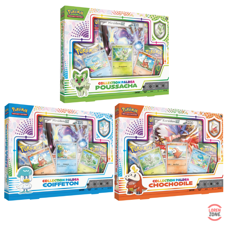 Coffret - Lot x3 Collection Paldea (Coiffeton, Poussacha, Chochodile)