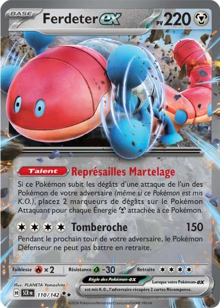 Carte Pokémon Ferdeter EX 110/142 SCR Couronne Stellaire EV07 Neuf FR LorenZone