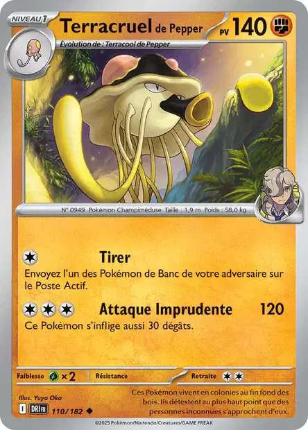 Carte Pokémon Terracruel de Pepper 110/182 DRI Rivalités Destinées EV10 Neuf FR LorenZone