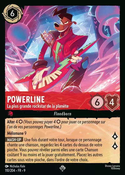 Carte Lorcana - Disney Powerline, La plus grande rockstar de la planète 110/204 Chapitre 09 Fabuleux FAB Neuf FR LorenZone