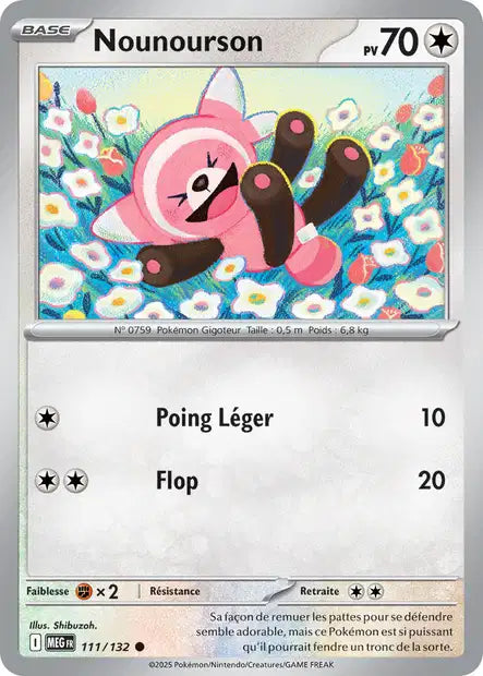 Carte Pokémon Nounourson 111/132 MEG Méga-Évolution ME01 Neuf FR LorenZone