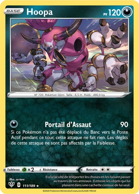 Carte Pokémon Hoopa 111/189 SWSH3 Ténèbres Embrasées EB03 Neuf FR LorenZone