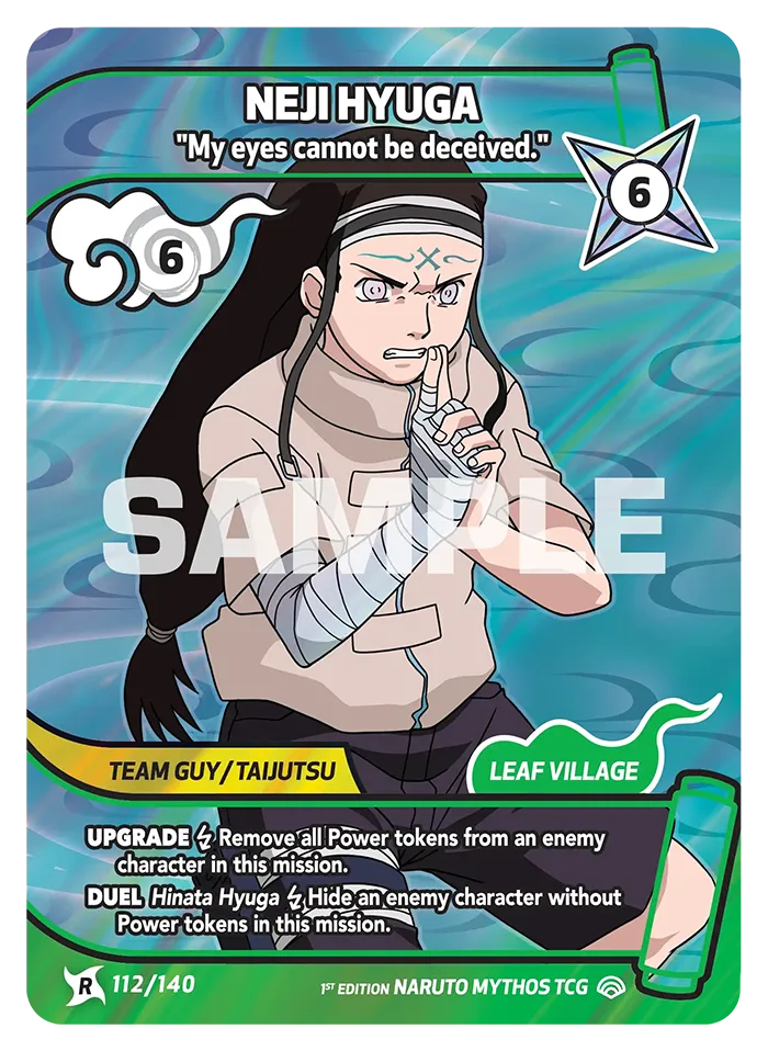Carte Naruto Mythos Neji Hyuga "I'm completely out of your league." 112/140 Rare Standard Shinobi Shiren 2ème Chapitre Neuf EN LorenZone