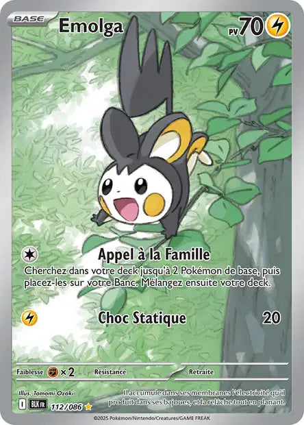 Carte Pokémon Emolga 112/086 BLK Foudre Noire EV10_5 Neuf FR LorenZone