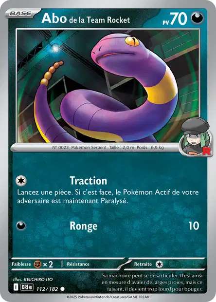 Carte Pokémon Abo de la Team Rocket 112/182 DRI Rivalités Destinées EV10 Neuf FR LorenZone