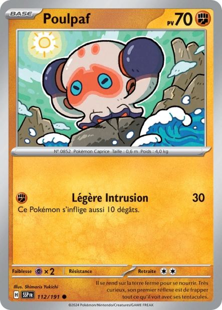 Carte Pokémon Poulpaf 112/191 SSP Étincelles Déferlantes EV08 Neuf FR LorenZone