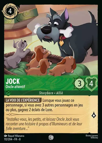 Carte Lorcana - Disney Jock, Oncle attentif 112/204 Commune Raquel Villanueva Chapitre 08 Le Règne de Jafar ROJ Neuf FR LorenZone