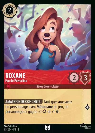 Carte Lorcana - Disney Roxane, Fan de Powerline 113/204 Chapitre 09 Fabuleux FAB Neuf FR LorenZone