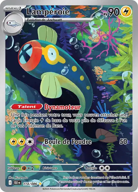 Carte Pokémon Lampéroie 114/086 BLK Foudre Noire EV10_5 Neuf FR LorenZone