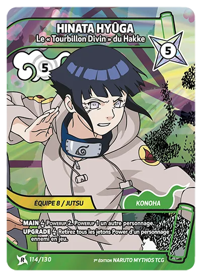 Carte Naruto Mythos HINATA HYÛGA – Le Tourbillon Divin du Hakke 114/130 R 1er Chapitre Neuf FR LorenZone