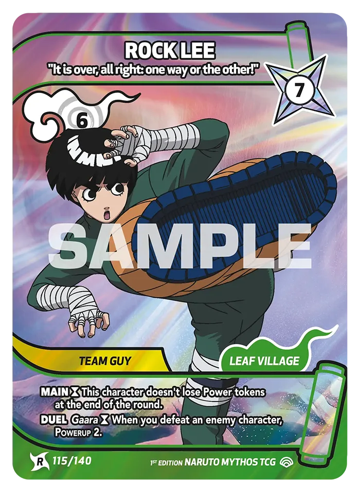 Carte Naruto Mythos Rock Lee "Okay, you asked for it!" 115/140 Rare Standard Shinobi Shiren 2ème Chapitre Neuf EN LorenZone
