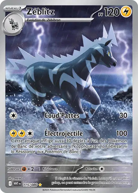 Carte Pokémon Zéblitz 115/086 WHT Flamme Blanche EV10_5 Neuf FR LorenZone