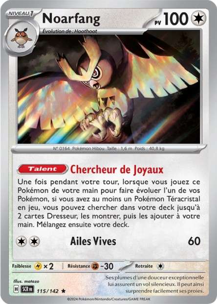 Carte Pokémon Noarfang 115/142 SCR Couronne Stellaire EV07 Neuf FR LorenZone
