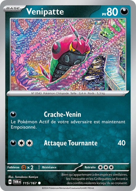 Carte Pokémon Venipatte 115/167 TWM Mascarade Crépusculaire EV06 Neuf FR LorenZone