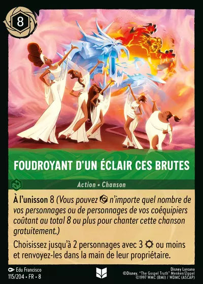 Carte Lorcana - Disney Foudroyant d'un éclair ces brutes 115/204 Peu Commune Edu Francisco Chapitre 08 Le Règne de Jafar ROJ Neuf FR LorenZone