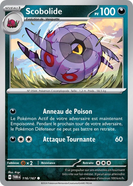 Carte Pokémon Scobolide 116/167 TWM Mascarade Crépusculaire EV06 Neuf FR LorenZone