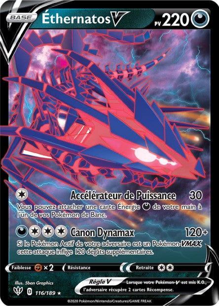 Carte Pokémon Éthernatos V 116/189 SWSH3 Ténèbres Embrasées EB03 Neuf FR LorenZone