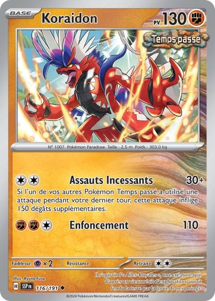 Carte Pokémon Koraidon 116/191 SSP Étincelles Déferlantes EV08 Neuf FR LorenZone