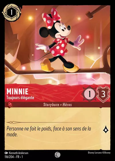Carte Lorcana - Disney Minnie, Toujours élégante 116/204 Chapitre 01 Premier Chapitre FC Neuf FR LorenZone